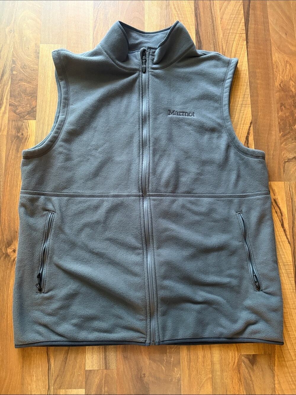 Marmot Men’s Charcoal Full‑Zip Fleece Vest Size XL